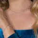 Колье с цирконом из серебра 925 пробы