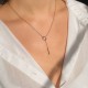 Колье с цирконом из серебра 925 пробы