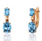 Серьги с топазом из красного золота 585 пробы