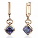 Серьги с аметистом из красного золота 585 пробы