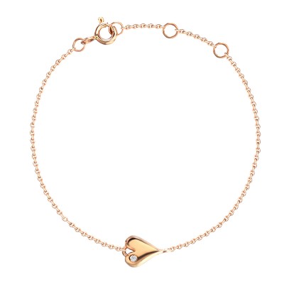 Браслет с фианитом из красного золота 585 пробы фото