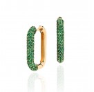 Серьги с изумрудом из желтого золота 585 пробы