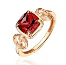 Кольцо с гранатом из красного золота 585 пробы