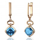 Серьги с топазом из красного золота 585 пробы