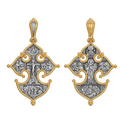 Крест Ангел-Хранитель из серебра 925 пробы фото