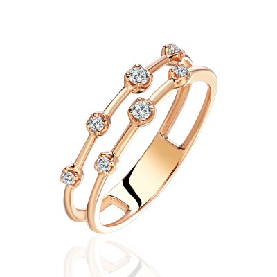 Кольцо с бриллиантом из красного золота 585 пробы фото