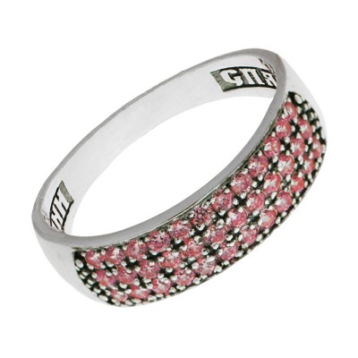 Кольцо с фианитами из серебра 925 пробы с фото