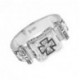 Кольцо "Господи, спаси и сохрани" с фианитами из серебра 925 пробы с