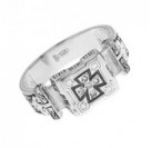 Кольцо "Господи, спаси и сохрани" с фианитами из серебра 925 пробы с