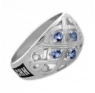 Кольцо "Господи, спаси и сохрани" с фианитами из серебра 925 пробы с