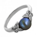Кольцо с жемчугом из серебра 925 пробы с