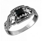 Кольцо "Господи, спаси и сохрани" с фианитами из серебра 925 пробы с