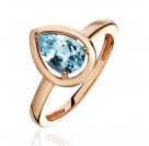 Кольцо с топазом из красного золота 585 пробы