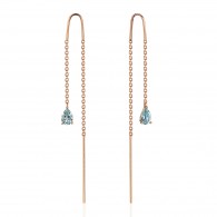 Серьги с топазом из красного золота 585 пробы фото