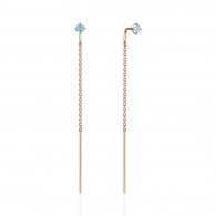 Серьги с топазом из красного золота 585 пробы фото