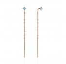 Серьги с топазом из красного золота 585 пробы