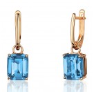 Серьги с топазом из красного золота 585 пробы