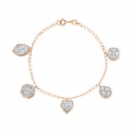 Браслет с фианитом и  фианитом из красного золота 585 пробы фото