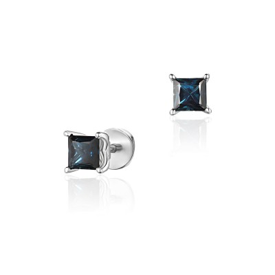 Серьги с сапфиром из белого золота 585 пробы фото