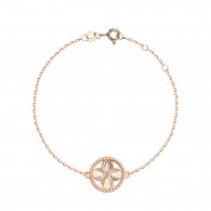 Браслет с фианитом из красного золота 585 пробы фото