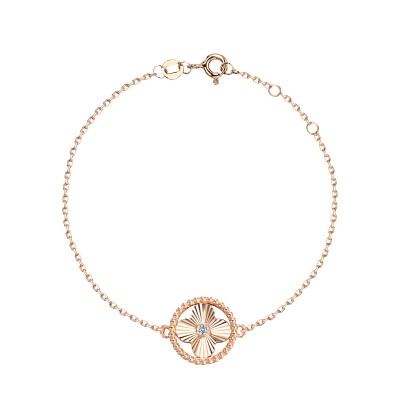 Браслет с фианитом из красного золота 585 пробы фото