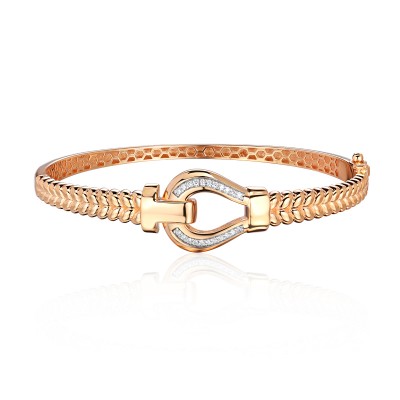 Браслет с фианитом из красного золота 585 пробы фото