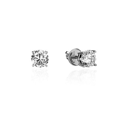 Серьги с бриллиантом из белого золота 585 пробы фото