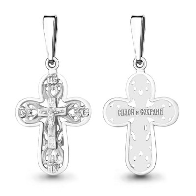 Крест из серебра 925 пробы с фото