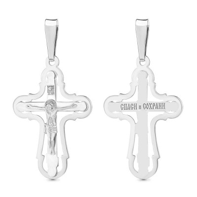 Крест из серебра 925 пробы с фото