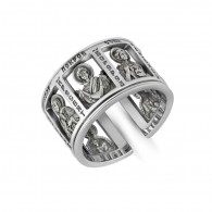 Кольцо Небесные покровители из серебра 925 пробы с позолотой 999 Кольцо Небесные покровители из серебра 925 пробы с позолотой 999 фото