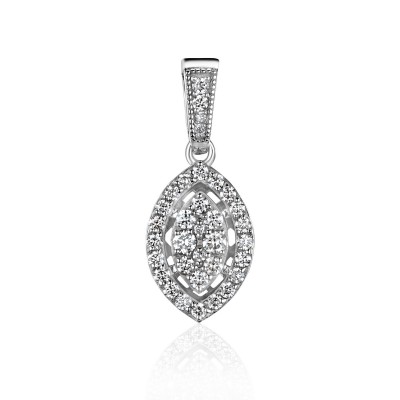 Подвеска с бриллиантом из белого золота 585 пробы фото