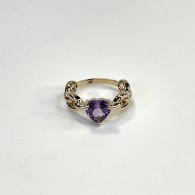 Кольцо с аметистом из красного золота 585 пробы фото