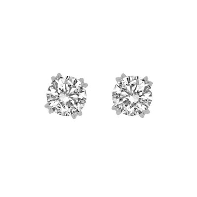 Серьги с бриллиантом из белого золота 585 пробы фото