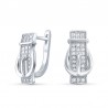 Серьги с цирконом из серебра 925 пробы