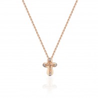 Колье с бриллиантом из красного золота 585 пробы фото