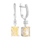 Серьги с цирконом из серебра 925 пробы