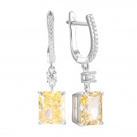 Серьги с цирконом из серебра 925 пробы фото