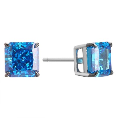 Серьги с цирконом из серебра 925 пробы фото