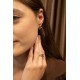 Серьги с цирконом из серебра 925 пробы
