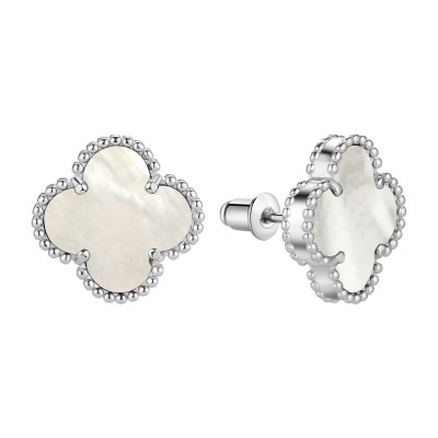 Серьги с перламутром из серебра 925 пробы фото