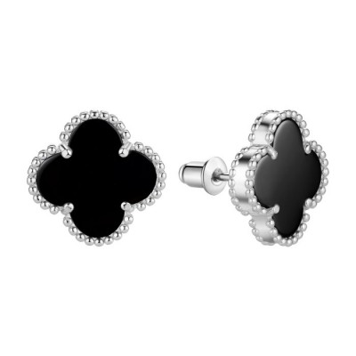 Серьги с керамикой из серебра 925 пробы фото