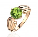 Кольцо с хризолитом из красного золота 585 пробы