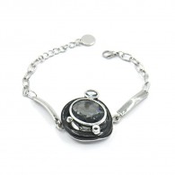 Браслет с цирконом и эмалью фото