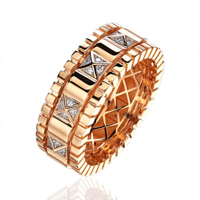 Кольцо с бриллиантом из красного золота 585 пробы фото Кольцо с бриллиантом из красного золота 585 пробы фото