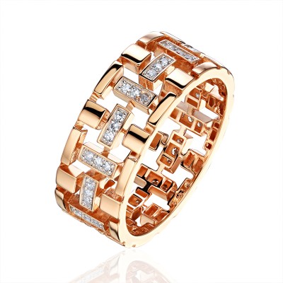 Кольцо с бриллиантом из красного золота 585 пробы фото Кольцо с бриллиантом из красного золота 585 пробы фото