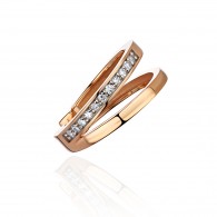 Серьга одиночная с бриллиантом из красного золота 585 пробы фото