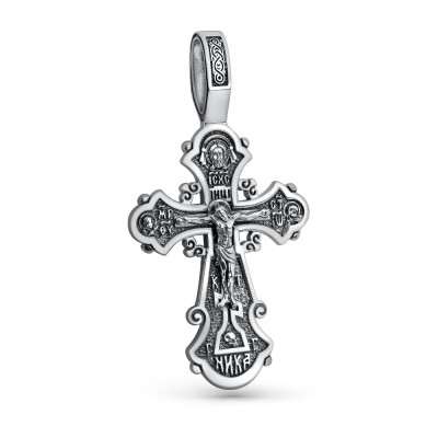 Крест литой из серебра 925 пробы фото