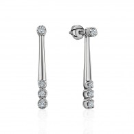 Серьги с бриллиантом из белого золота 585 пробы фото