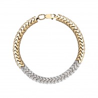 Браслет с фианитом из желтого золота 585 пробы фото