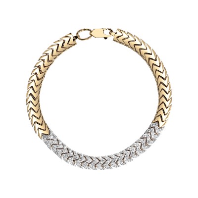 Браслет с фианитом из желтого золота 585 пробы фото